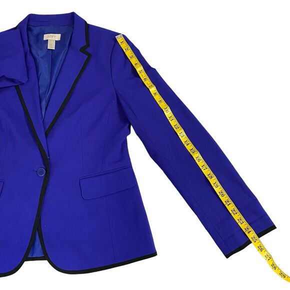 LOFT Blazer Womens Medium Purple Work Office Preppy Casual Lined Jacket Church - Picture 12 of 15